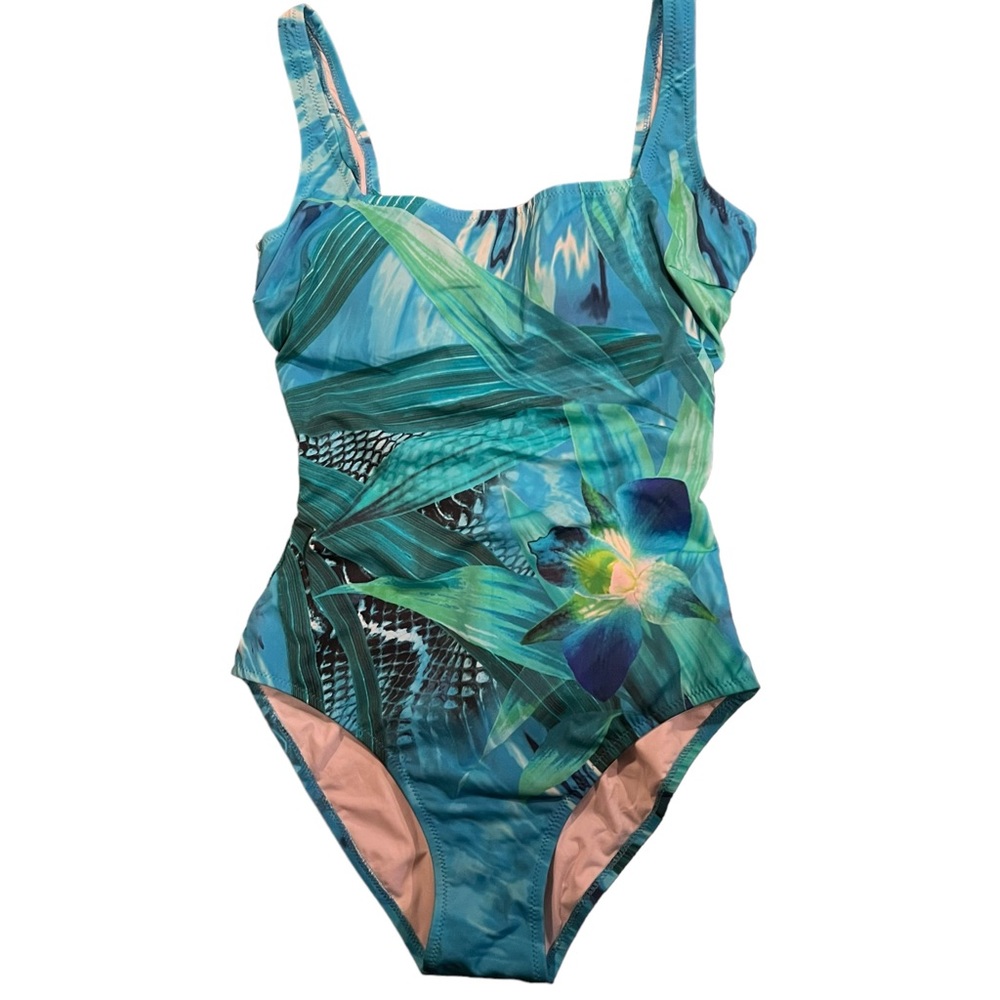 Lea Gottlieb Tropical Print One Piece Swimsuit Size 8